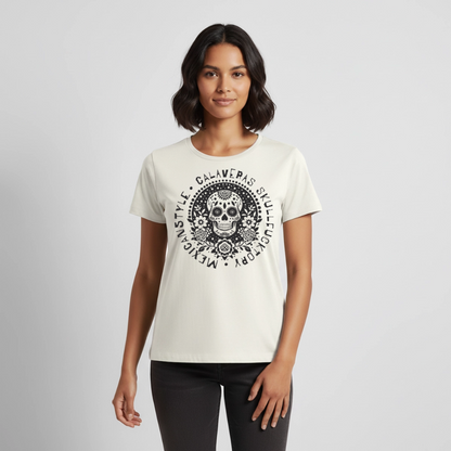Sugar Skull Black Design - Frauen Premium T-Shirt - Naturweiß