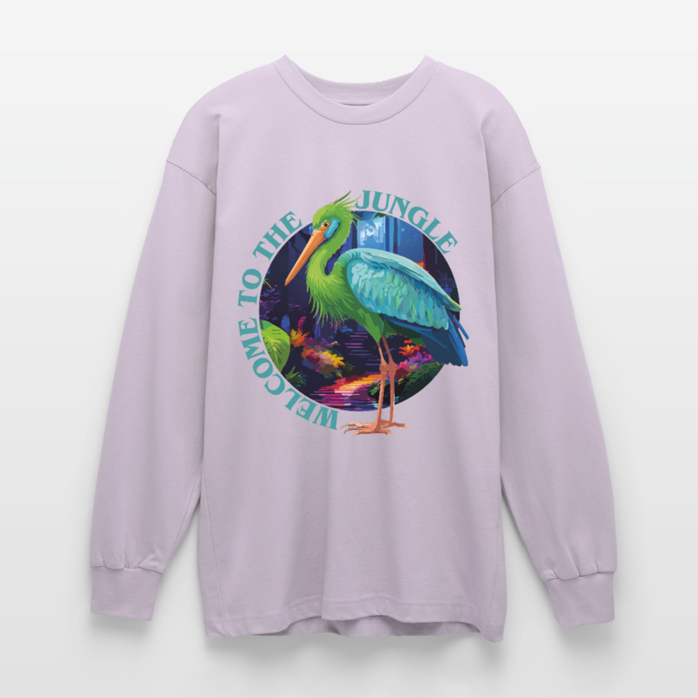 Jungle Design – Oversized Langarmshirt - verblasstes Lila