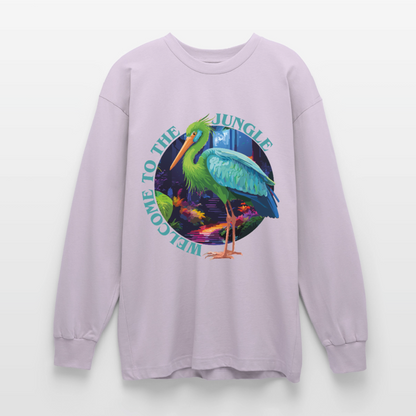 Jungle Design – Oversized Langarmshirt - verblasstes Lila