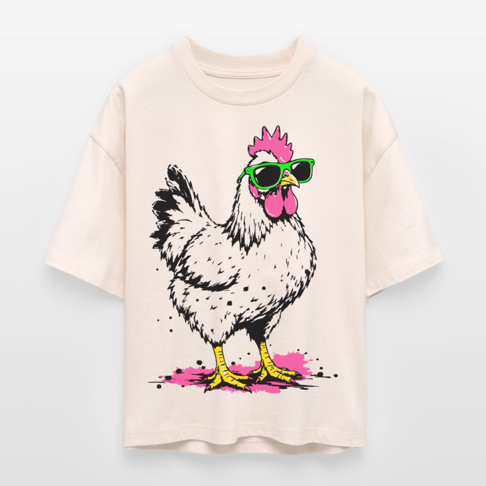 Street Chicken Design – Frauen Boxy Bio-T-Shirt - Natur