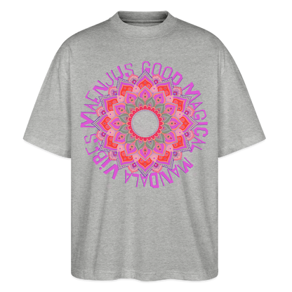 Mandala Pink Design – Oversized Unisex Bio T-Shirt - Grau meliert