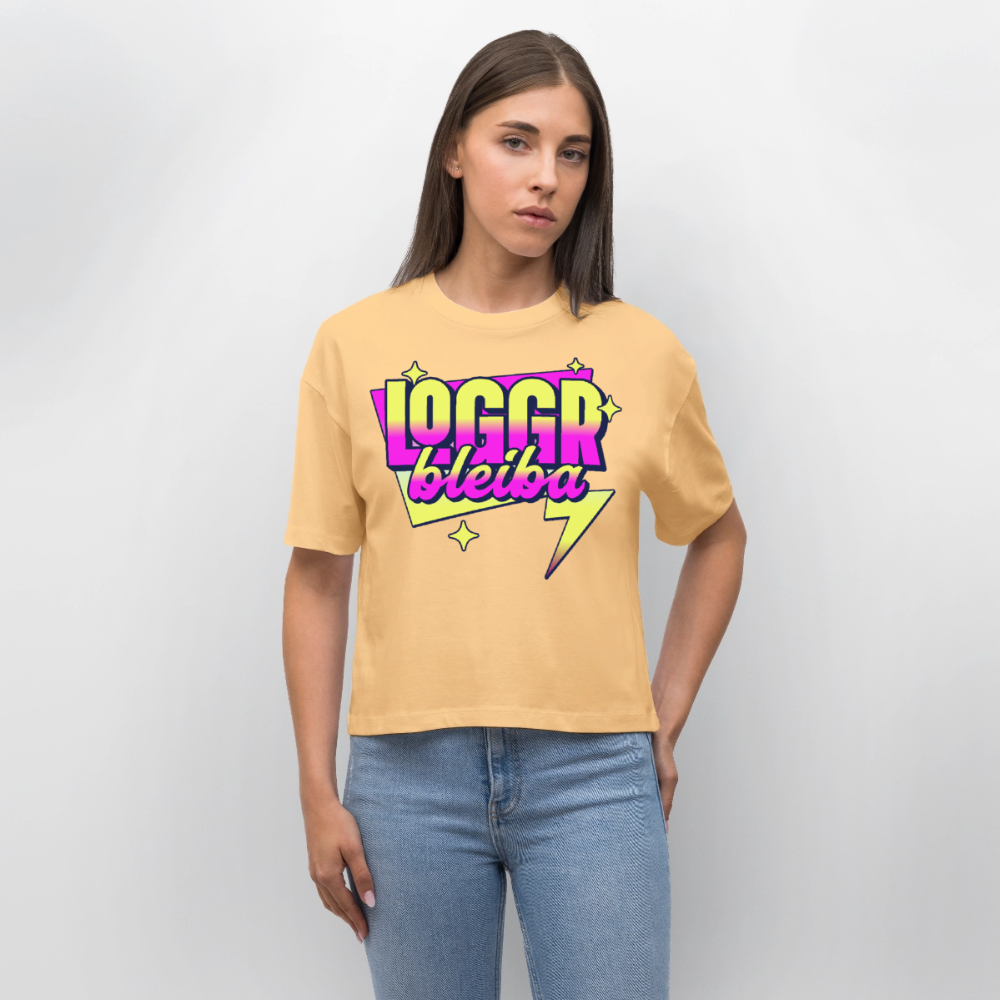 Logo bleibt Design – Frauen Boxy Bio-T-Shirt - Mispel