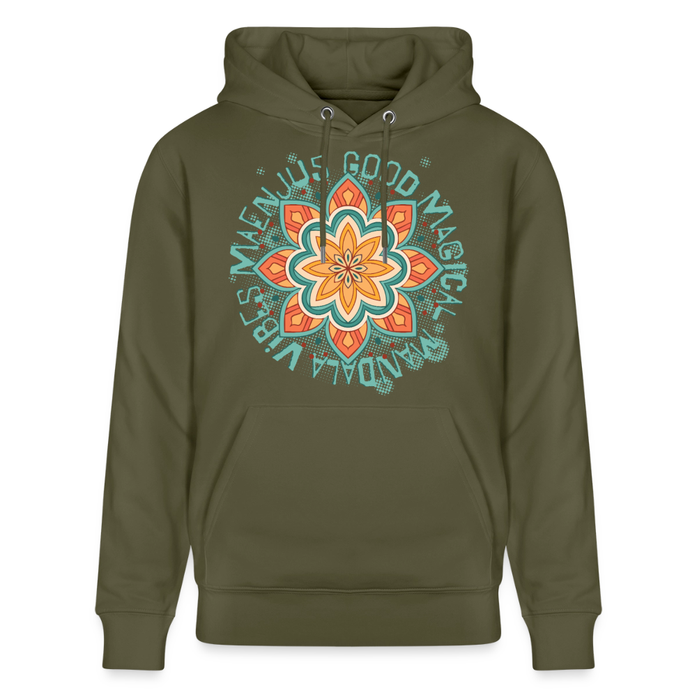 Mandala türkis Design – Unisex Bio-Hoodie - Khaki Grün