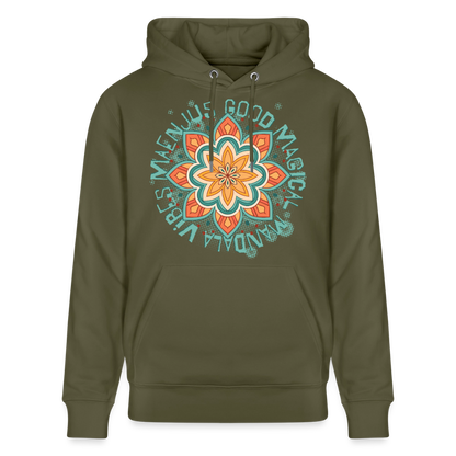 Mandala türkis Design – Unisex Bio-Hoodie - Khaki Grün