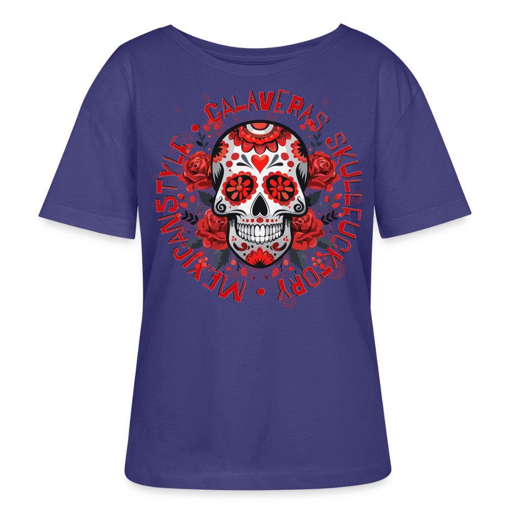 Sugar Skull Rosen Design - Rundhals Frauen Bio-T-Shirt - Dämmerung