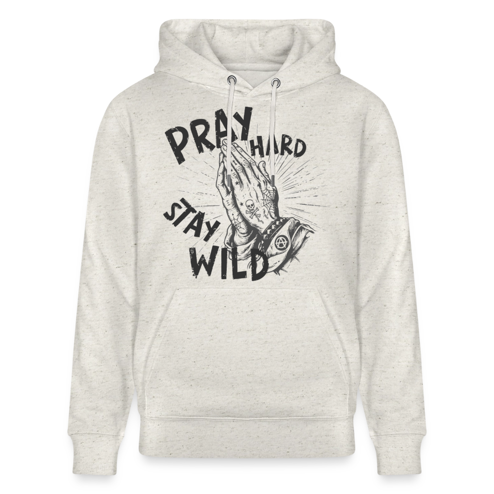 Betende Hände Design – Unisex Bio-Hoodie - Beige meliert