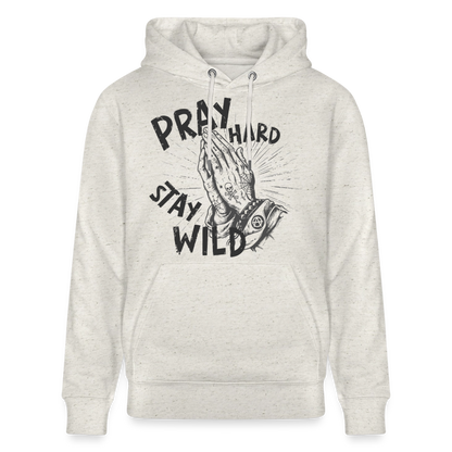 Betende Hände Design – Unisex Bio-Hoodie - Beige meliert