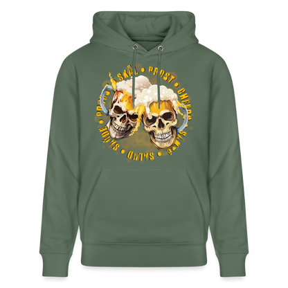 Party Skull Design – Unisex Bio-Hoodie - Tanngrün