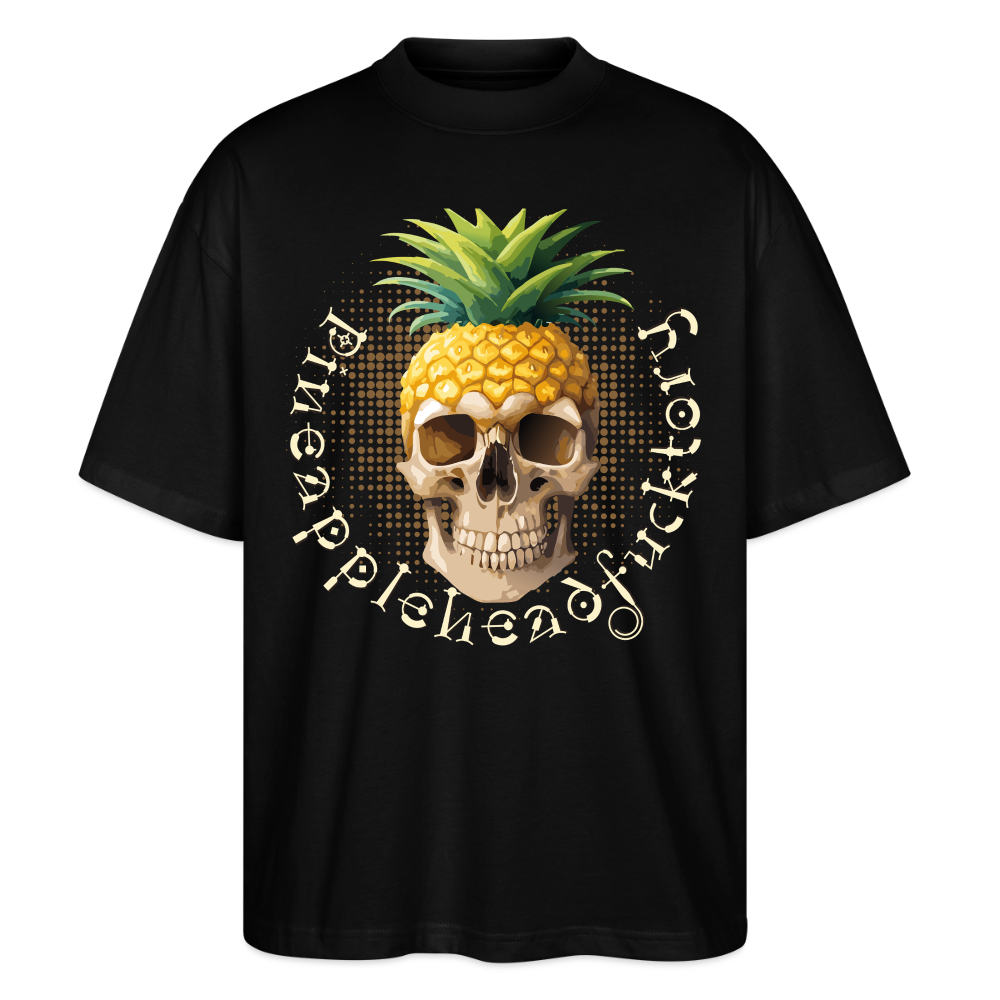 Pineapple Skull Design - Oversized Unisex Bio T-Shirt - Schwarz