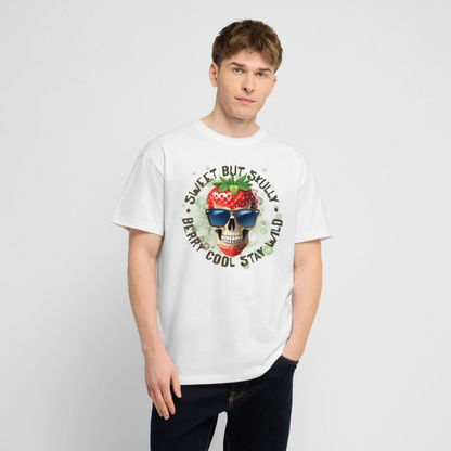 Strawberry Skull Design – Oversized Unisex Bio T-Shirt - Weiß
