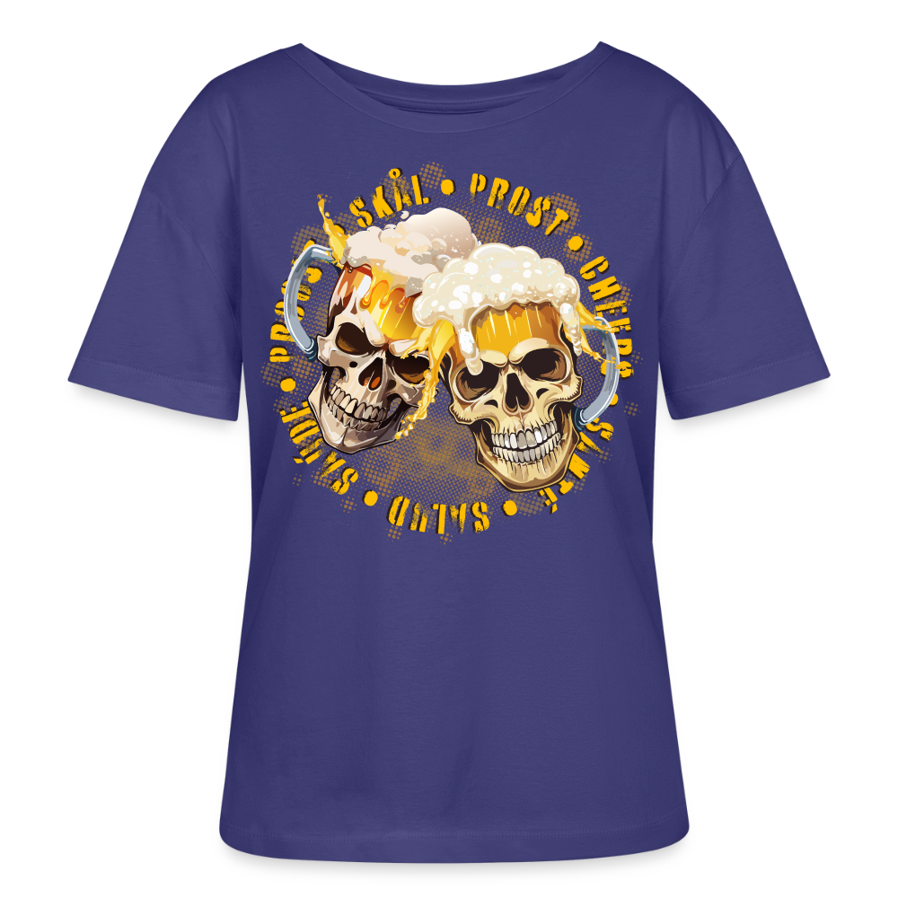 Party Skull Design – Rundhals Frauen Bio-T-Shirt - Dämmerung