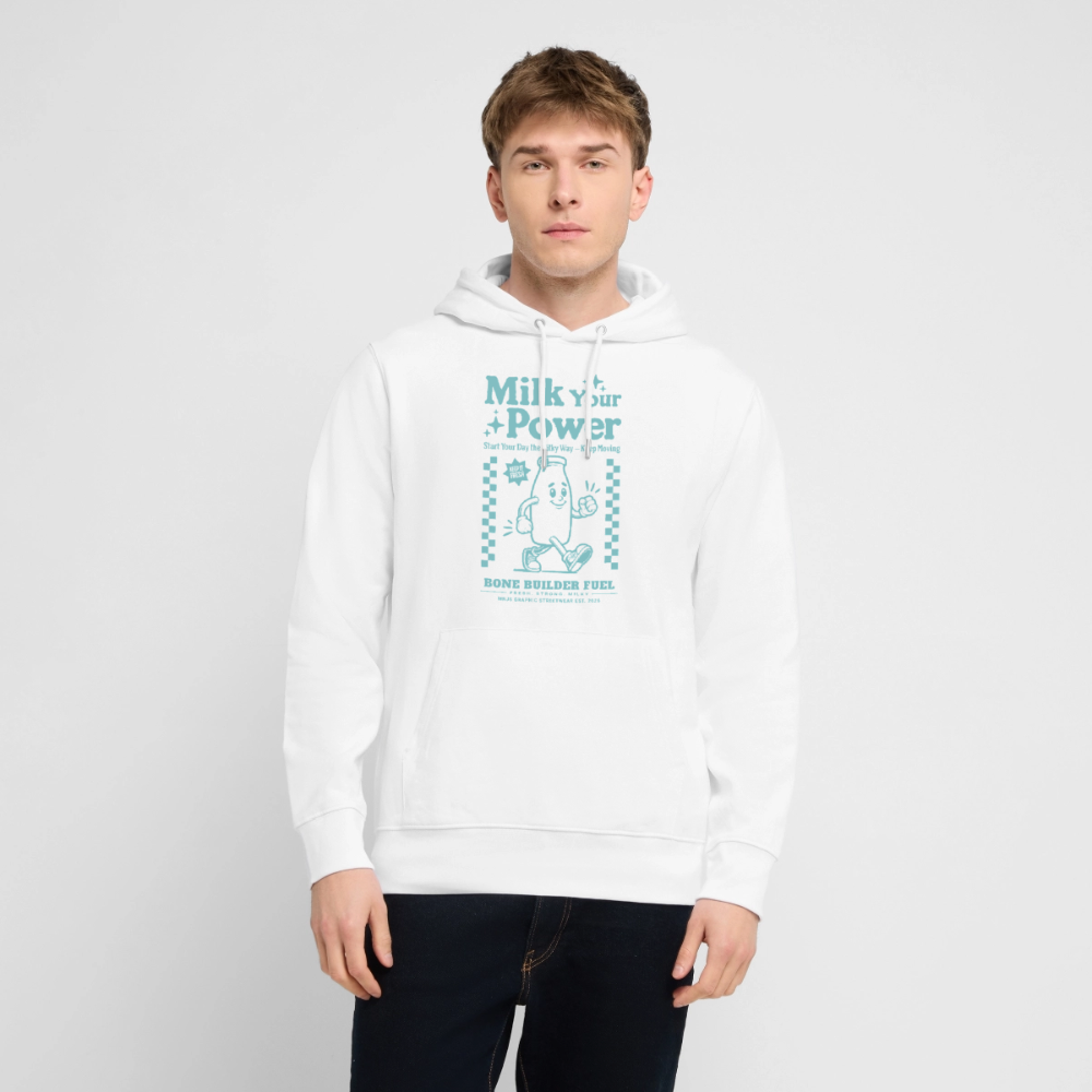 Milk Your Power Design – Unisex Bio-Hoodie - Weiß