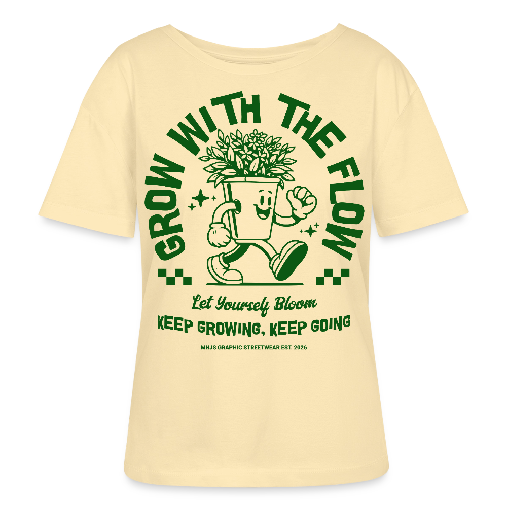 Keep Growing Design – Rundhals Frauen Bio-T-Shirt - Creme