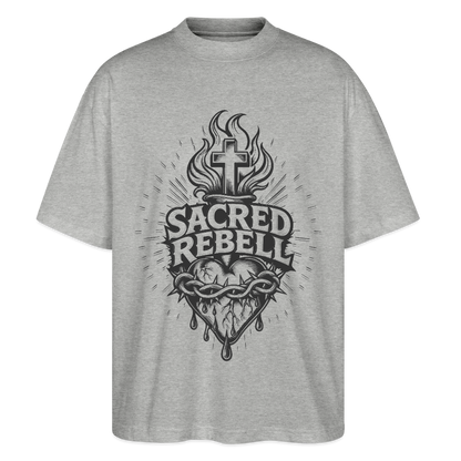 Sacred Rebell Design – Oversized Unisex Bio T-Shirt - Grau meliert