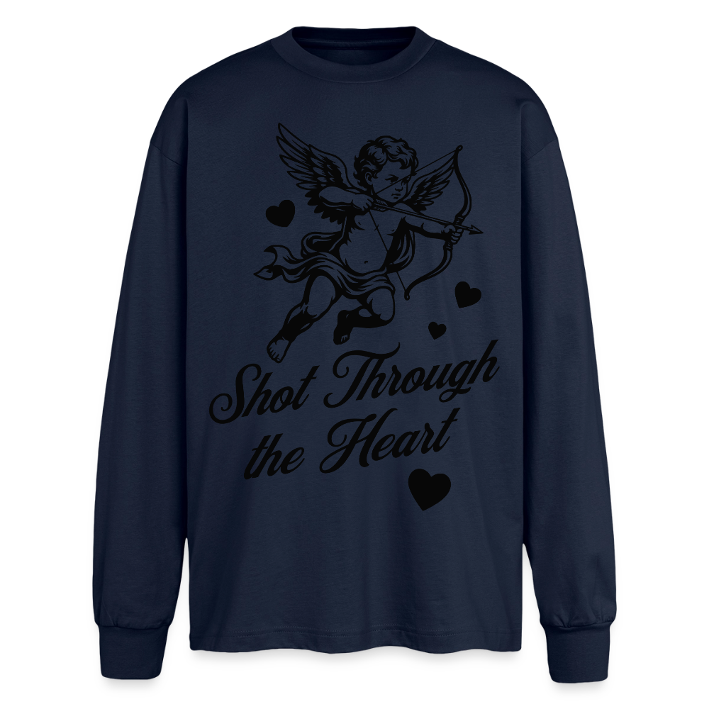 Amor Design – Oversized Langarmshirt - Navy