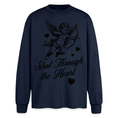 Amor Design – Oversized Langarmshirt - Navy