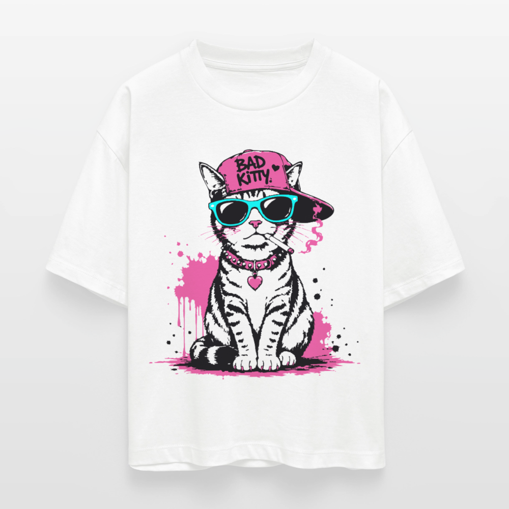 Street Kitty Design – Frauen Boxy Bio-T-Shirt - Weiß