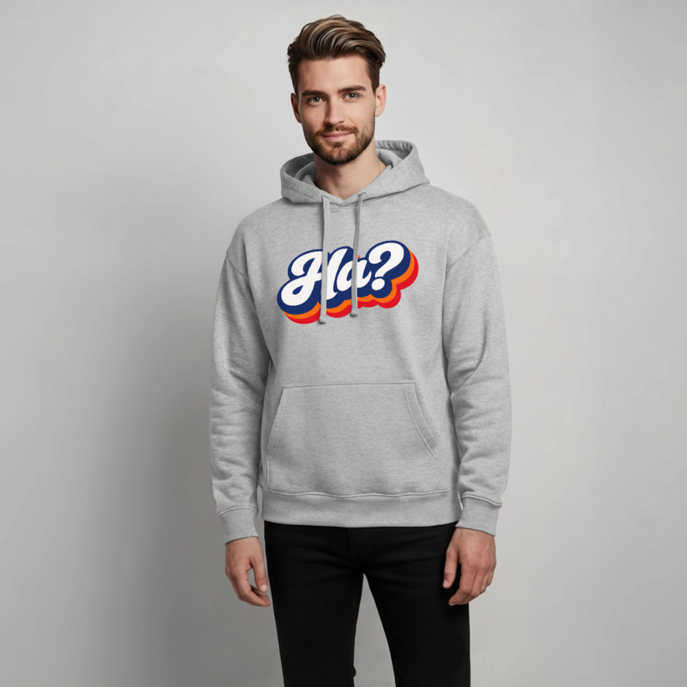 Ha? Design – Oversized Unisex Hoodie - Grau meliert