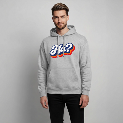 Ha? Design – Oversized Unisex Hoodie - Grau meliert