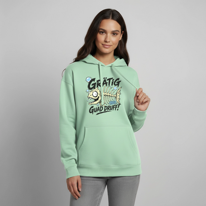 Fischskelett Grätig Design – Oversized Unisex Hoodie - Nebeljade