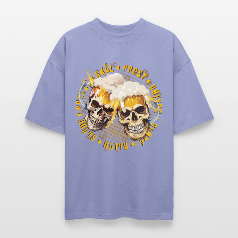 Party Skull Design – Oversized Unisex Bio T-Shirt - Violett