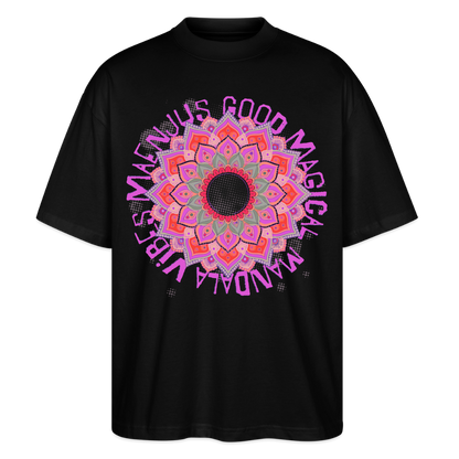Mandala Pink Design – Oversized Unisex Bio T-Shirt - Schwarz