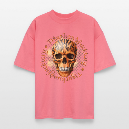 Tiger Skull Design – Oversized Unisex Bio T-Shirt - Pink 