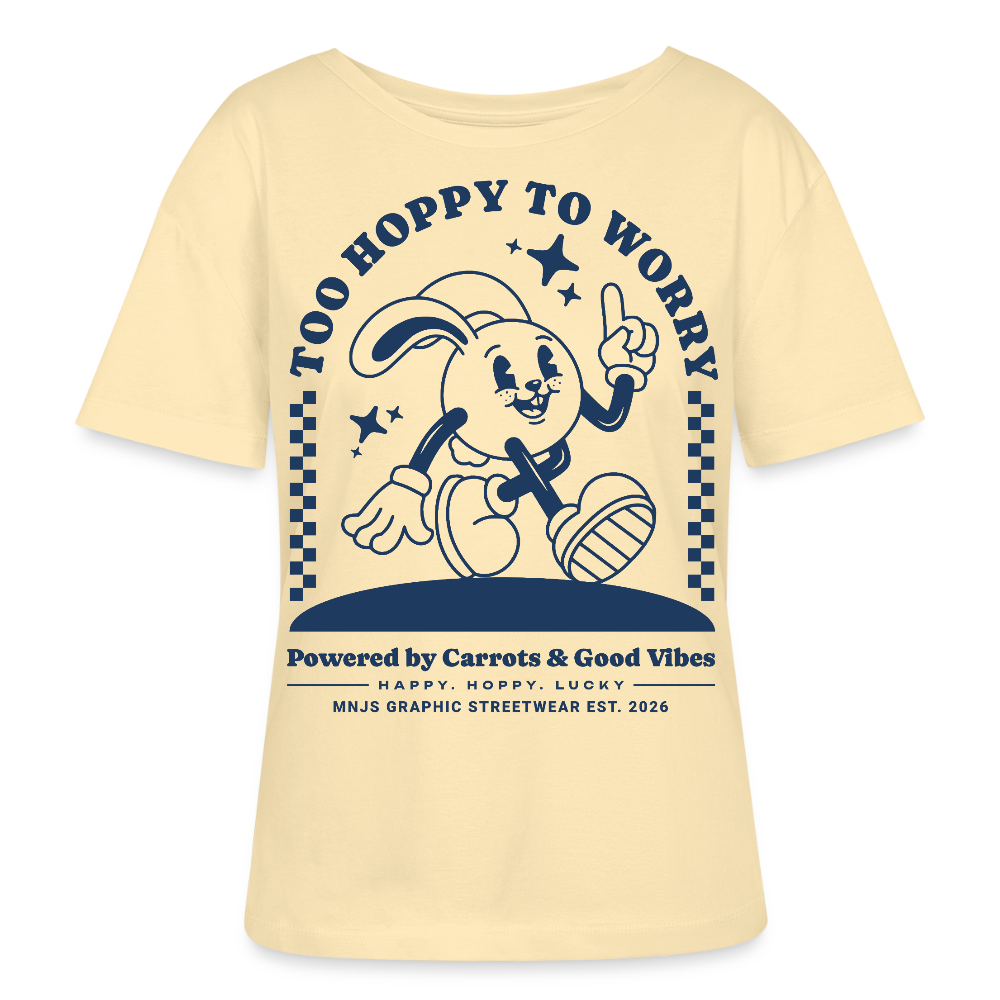 Too Hoppy Too Worry Design – Rundhals Frauen Bio-T-Shirt - Creme