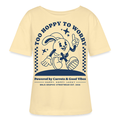 Too Hoppy Too Worry Design – Rundhals Frauen Bio-T-Shirt - Creme