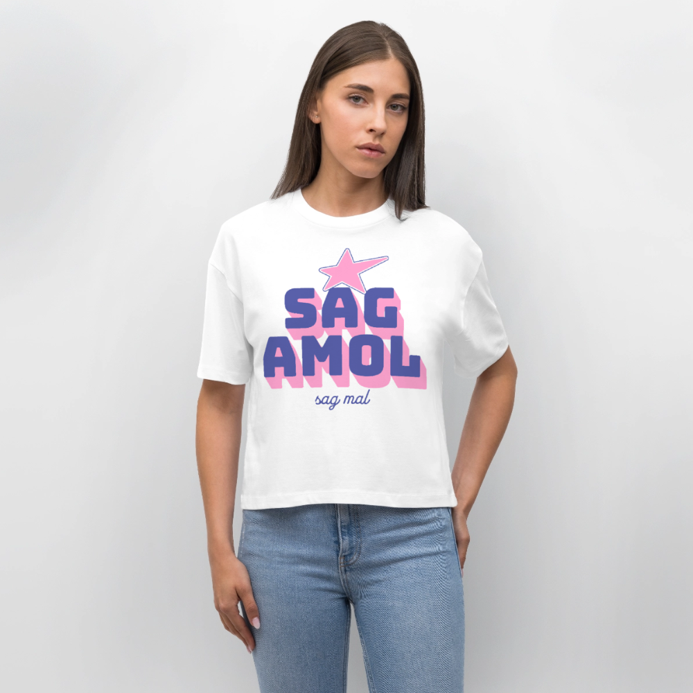 Sagamol Design – Frauen Boxy Bio-T-Shirt - Weiß