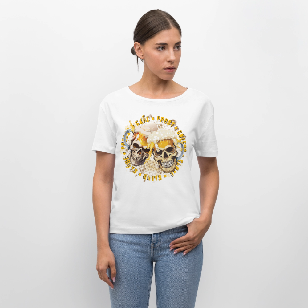 Party Skull Design – Rundhals Frauen Bio-T-Shirt - Weiß