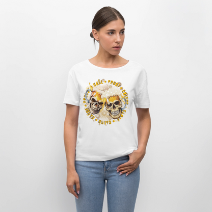 Party Skull Design – Rundhals Frauen Bio-T-Shirt - Weiß