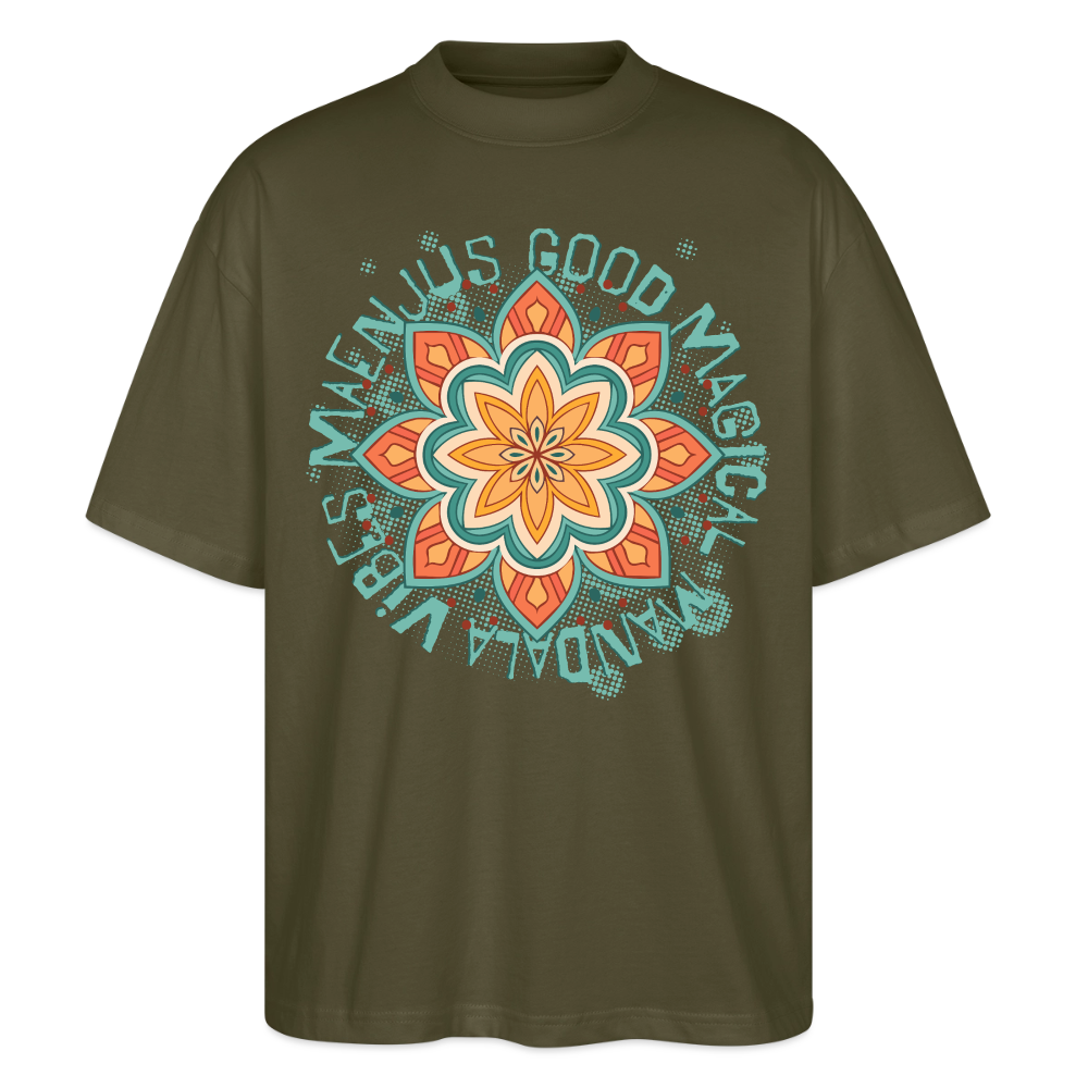 Mandala Türkis Design – Oversized Unisex Bio T-Shirt - Khaki