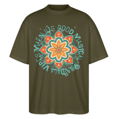 Mandala Türkis Design – Oversized Unisex Bio T-Shirt - Khaki