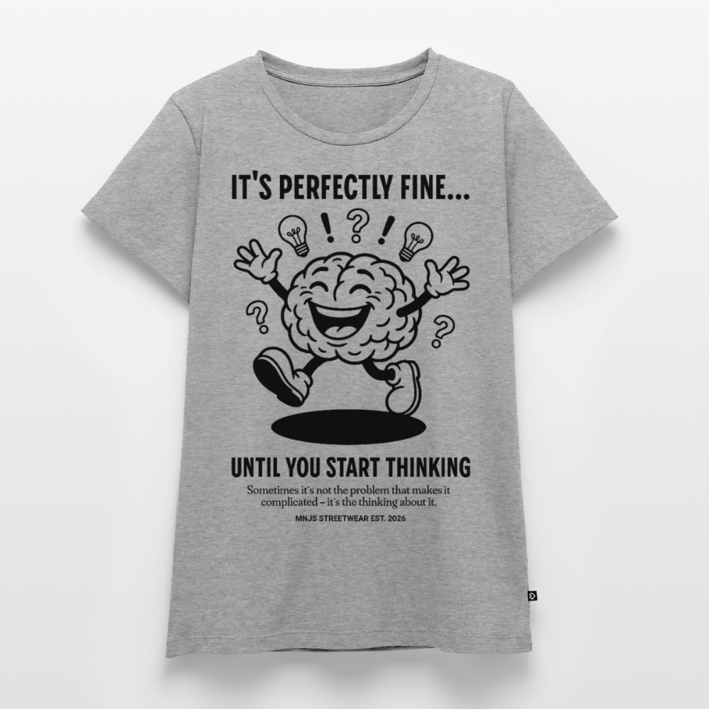Brain Design – Frauen Premium T-Shirt - Grau meliert
