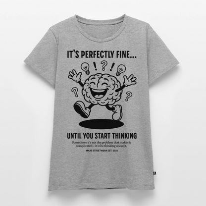 Brain Design – Frauen Premium T-Shirt - Grau meliert