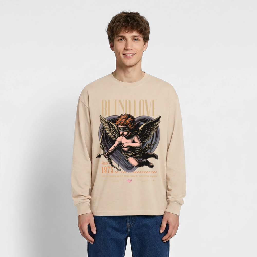 Blind Love Design – Oversized Langarmshirt - Sand