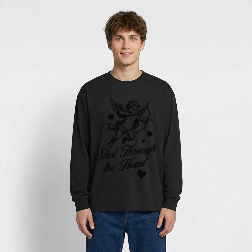 Amor Design – Oversized Langarmshirt - Schwarz