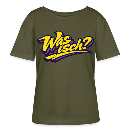 Was isch? Design – Rundhals Frauen Bio-T-Shirt - Khaki