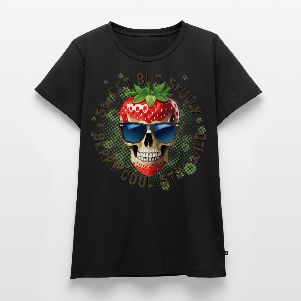 Strawberry Skull Design – Frauen Premium T-Shirt - Schwarz
