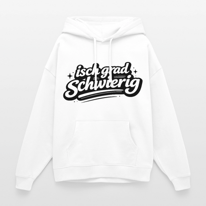 Isch grad schwierig Design – Oversized Unisex Hoodie - Weiß