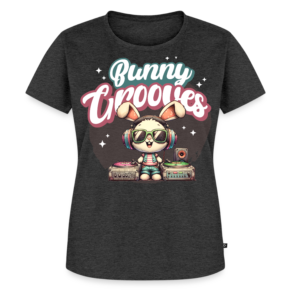 Bunny Grooves Design – Frauen Premium T-Shirt - Anthrazit meliert
