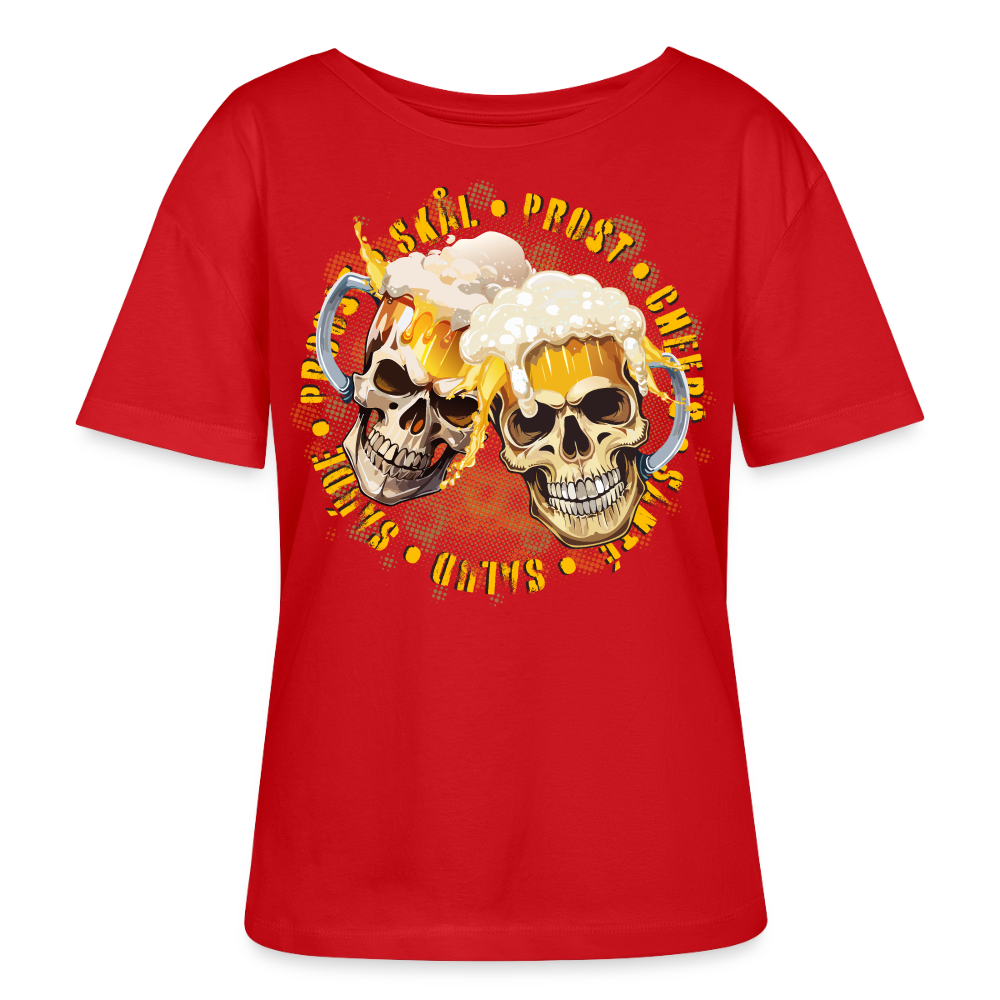 Party Skull Design – Rundhals Frauen Bio-T-Shirt - Rot
