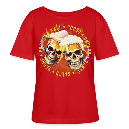 Party Skull Design – Rundhals Frauen Bio-T-Shirt - Rot