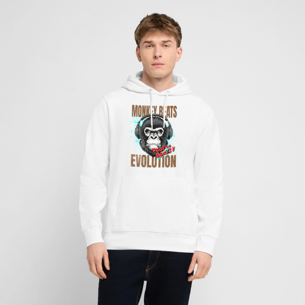 Monkey Beats Design – Unisex Bio-Hoodie - Weiß