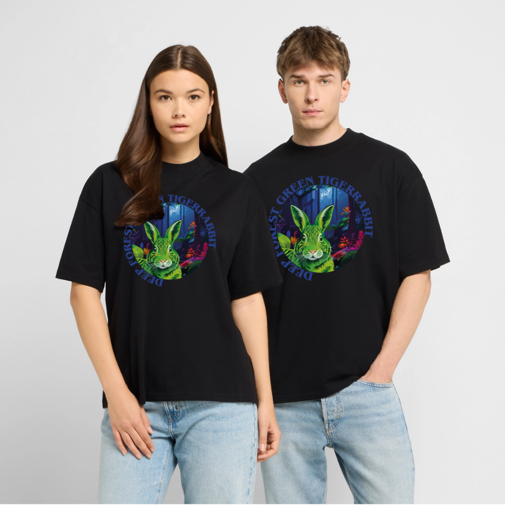 Tiger Rabbit Design – Oversized Unisex Bio T-Shirt - Schwarz