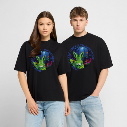 Tiger Rabbit Design – Oversized Unisex Bio T-Shirt - Schwarz