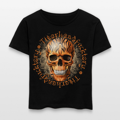 Tiger Skull Design – Rundhals Frauen Bio-T-Shirt - Schwarz