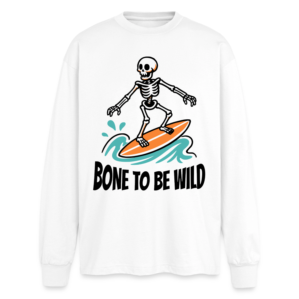 Bone to be Wild – Oversized Langarmshirt - Weiß