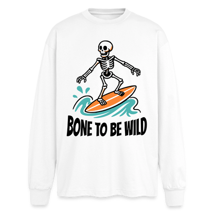 Bone to be Wild – Oversized Langarmshirt - Weiß